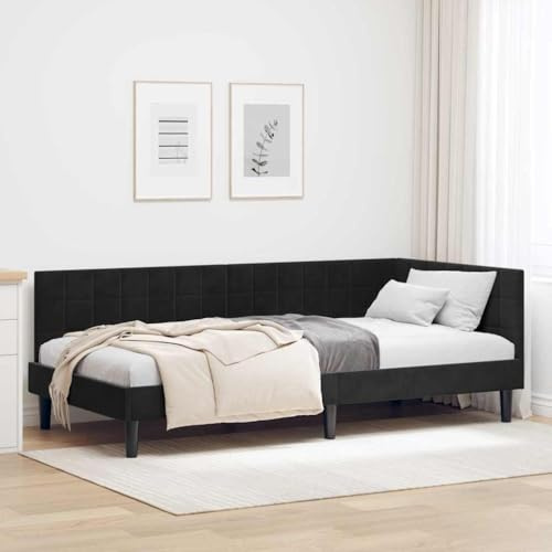 vidaXL Wall Mounted Velvet Corner Bed for a Modern Bedroom Space Saving