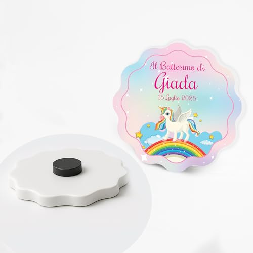 PV Grafik Set da 24 Calamite Bomboniera Personalizzate Nascita e Battesimo, Bomboniera Battesimo Maschio e Bambina, Idea Nascita Bimbo e Bimba(U39)