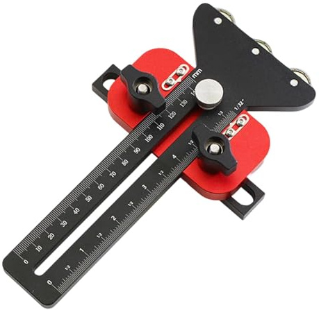 Harilla Scie sauteuse à Table Fine, Guide de Coupe, Outil de positionnement, réglable, Facile à Utiliser, Acier au Carbone Noir, Compatible avec Les Outils de