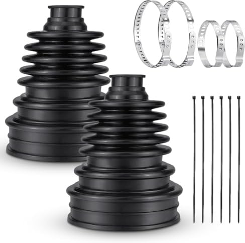 2 Stück CV Manschetten Reparatursatz, Antriebswellen-Faltenbalgsatz, Achsmanschette zum Kleben & Reparatursatz für 19-24mm Wellen, mit Schellen Kabelbindern, Staubdichtes Silikon Achsmanschettensatz