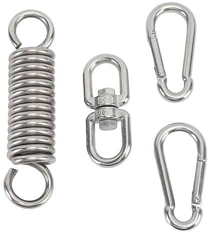 POENVFPO Robuste Feder, 200 Kg Kapazität, 304 Edelstahl, Schwere Sackfeder mit 360-Grad-Drehung für Schaukelstuhl, Boxsack, Hängematte