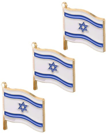 SUPVOX Lot de 3 Épinglettes Israéliennes en Alliage, Design Unique et Créatif, Souvenir et Collectible pour Occasions de Fête
