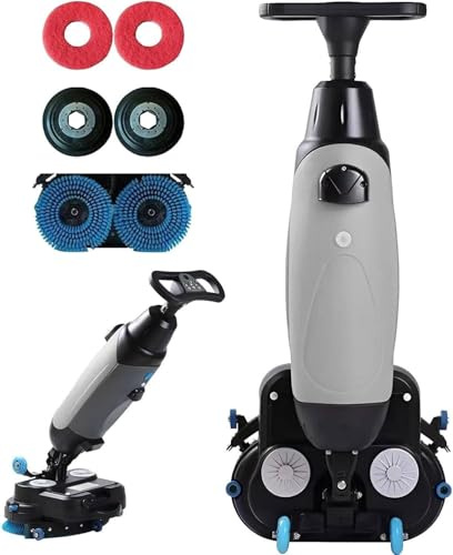 Autolaveuse professionnelle 3 en 1 électrique manuelle avec laveuse et sécheuse intégrées. Largeur : 43 cm . Capacité de nettoyage : 1 200 m²/h. Convient aux sols carrelés,parquets et moquettes Grey