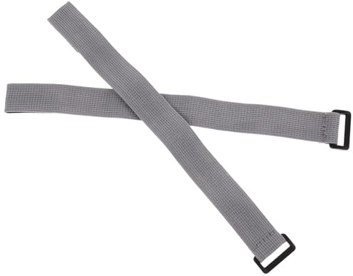 GAROZATION 2pcs Grey Elastic Hook and Loop Fastening Straps with Buckles, Adjustable Securing Ties for Cable Management and Storage, Stretchable Cord Organizer Straps for Home and Office Use