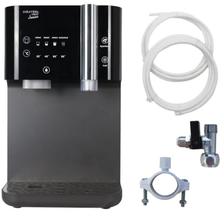 Dispensador de agua carbonatada, fría y caliente con ósmosis y botella co2 integrada