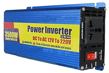 Transformateur Onduleur Intelligent 3500 W pour Voiture vers 110V 220V Compatible avec L'énergie Solaire Portable pour Camping-Car Urgences Onduleur Convertisseur(12V,220-240V Uni,1KW)