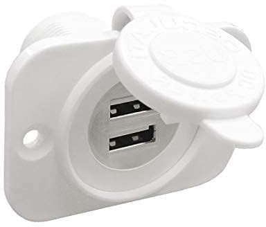 Osculati Double USB socket white rear nut + panel