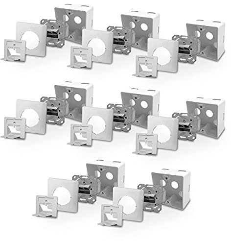 ARLI Cat6a Netzwerkdose Netzwerk Dose 8x Cat 6 a 2x RJ45 Port voll geschirmt Metalldurchgussgehäuse Aufputz Unterputz Cat7 Kabel