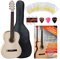GEWA Pro Natura Silver 7/8 Konzertgitarre Starter Set (Massive Fichtendecke, Boden und Zargen: Ahorn, Set inkl. Tasche, Gitarrenschule, Stimmpfeife, 3 Plektren & 1 Satz Saiten) Seidenmatt