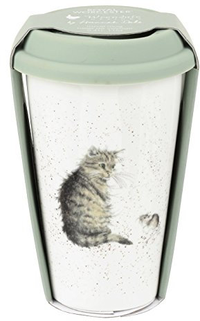 Wrendale WNLU78753-XW Travel Mug (Cat), Porcelain Multi Coloured, 16.5 x 16.5 x 15 cm