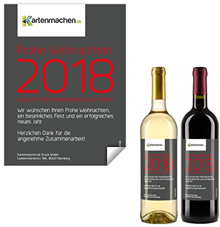 80 x Flaschenetikett Weihnachten Weihnachtskarten Grußkarten - neues Jahr