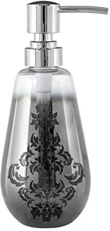 Premier Housewares Premier Housewares Elissa Soap Dispenser, Glass, Silver, 8 x 8 x 20 cm