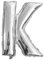 WeAreAwesome Folien-Ballon Luft-Ballon Buchstabe K Silber 60CM XL Aufpusten Geburtstag Hochzeit Party Feier