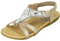 Jo & Joe Ladies Faux Leather Peep Open Toe Sling Back T-Bar Dimante Flat Flip Flop Sandals Size 3-8 (UK 4, Gold)