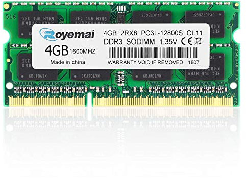 4GB PC3-12800 DDR3 1600MHz PC3L 12800S 2RX8 1,35V CL11 204-pin SODIMM Arbeitsspeicher für Laptop