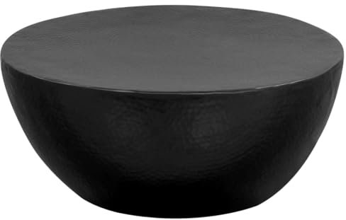 vidaXL Couchtisch Gehämmertes Aluminium Schwarz Wohnzimmertisch Beistelltisch