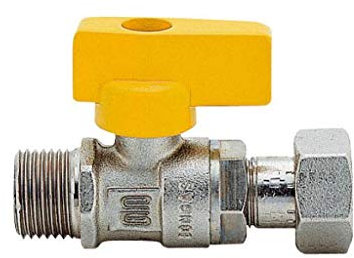 Rubinetto Gas Dritto Con Leva 1/2 X 1/2 Maschio/girello Per Scaldabagno Enolgas