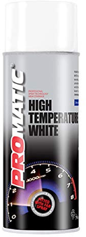 High Temperature Spray Paint, Black, White, Silver and Clear 800°c, Red 300°c, Monstercolors 400ml can size (White)