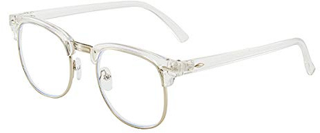 Kurzsichtig Brille Myopie Kurzsichtigkeit Brille Mit Dioptrien -5.00 Für Herren Frauen Stilvoll Brillenfassung Transparent Weiß