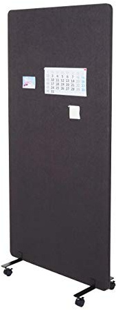 Mendler Akustik-Trennwand HWC-G77 Stoff/Textil - 167x80cm braun-grau | Büro-Sichtschutz, Raumteiler, Pinnwand, doppelwandig rollbar