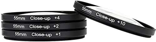 Yangers dslr camera close up macro lens filter kit set (+1,+2,+4,+10) magnification with storage bag (55mm)