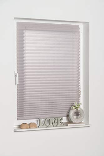 K-Home® Klebe-Plissee Grau Lichtschutz B100 x H210 cm