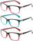 Kerecsen 3 Pack Lesebrille Damen Federscharniere Gute Brillen Hochwertig Rechteckig Komfortabel Frauen Lesehilfe (1.0, 3 Farbe Mischen)