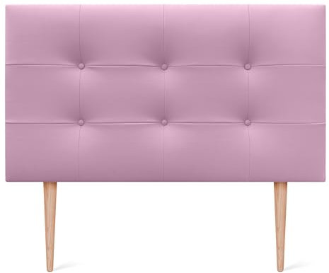 DHOME Tête de lit capitonnée jusqu'au sol en tissu Aqualine et similicuir 95 x 115 cm (pour lit de 70/80/90 cm) avec pieds Similicuir rose