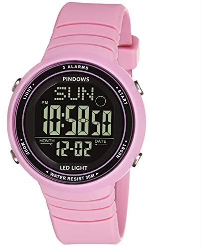 Montre Femme Montre Digital Femme pour Montre Sport Femme Montre Unisexe Montre Adolescent avec 3 Groupes Alarme Lumière Imperméable Compte à Rebours Chronomètre MultiFonctionnel Montre-Bracelet