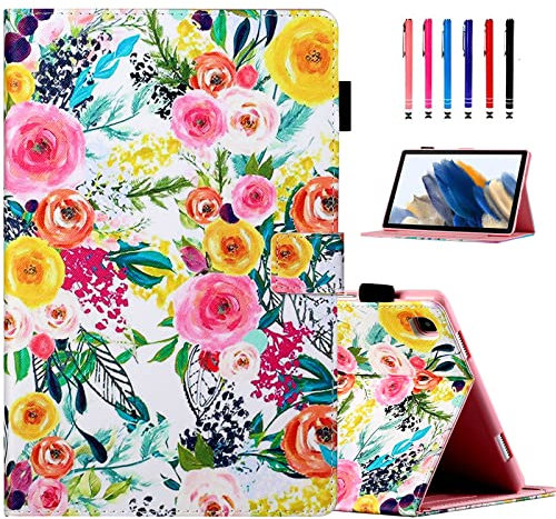 MOKASE Hülle für 2022 Samsung Galaxy Tab A8 10.5 Zoll, PU Leder Hülle mit Ständer, Smart Auto Sleep Wake Cover mit Stifthalter für 10.5 Zoll Galaxy Tab A8 [SM-X200/X205/X207], Rose