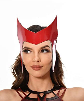 Wanda Kopfbedeckung für Erwachsene, scharlachrote Hexe, Cosplay, Kopfbedeckung, Halloween, Wanda, Maximoff Krone, PU-Leder, 2