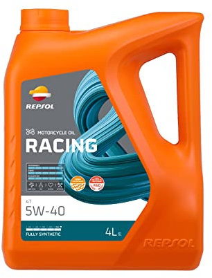 REPSOL aceite lubricante sintético para moto RACING 4T 5 W-40 4 L