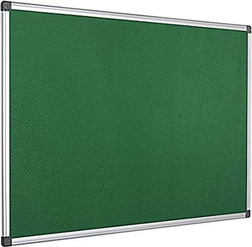 KAV 900 x 600mm Aluminium Frame Notice Pin Board - Felt Notice Board Bulletin Frame for Office, School, Bedroom, Memo, and Home (Green)