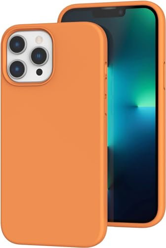 K TOMOTO Custodia compatibile con iPhone 14 Pro Max da donna, protezione dalle cadute, anti-impronte, antigraffio, antiurto, in silicone morbido al tatto, per iPhone 14 Pro Max 6,7 pollici, arancione