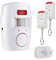 Wireless PIR Motion Sensor Alarm with 2 Remote Controls, Home Security–Battery Powered-for Summer House Shed Garage Caravan Security