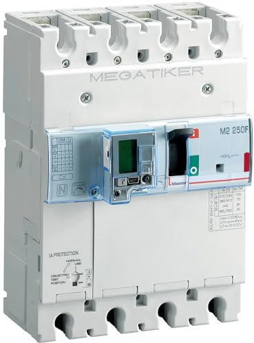 Bticino T724F100D Megatiker M2 250F Magnetotermico Interruttore Scatolato con Protezione Differenziale Integrata, 36kA, 100A