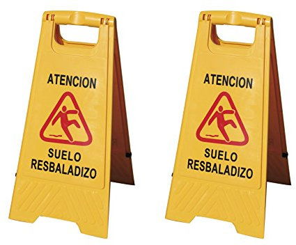 Kit de 2 señales de plástico suelo resbaladizo