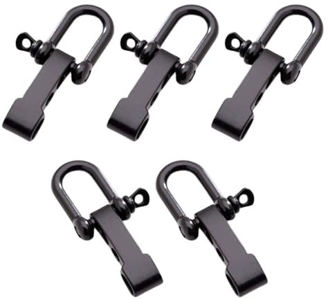 WANGCL Lot de 10 fermoirs paracorde en forme de D pour bracelets de survie en plein air - Noir