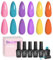 beetles Gel Polish Nail Polish Kit-6 Pcs Midsummer Dream Glitter Red Purple Yellow Gel Polish Summer Gel Polish Soak Off Nail Lamp Gel Polish Gifts for Women Manicure Kit