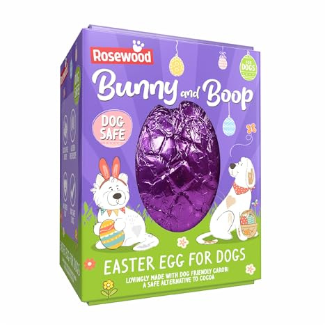 Rosewood Easter Egg for Dogs - Dog Safe Chocolate, Cocoa Free, Gluten Free, Easter Gift, Chocolate Treat for Small, Medium, Large Dog and Puppies (60g)