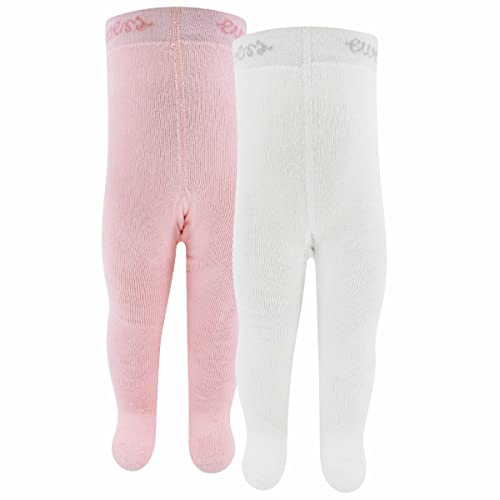 EWERS 2er-Pack THERMO Babystrumpfhose/Kinderstrumpfhose Uni, 2 Strumpfhosen aus Baumwolle mit Innenplüsch und Komfortbündchen