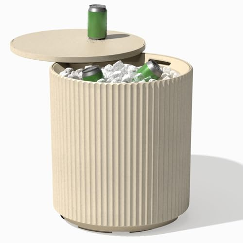 Veradek Outdoor Cooler Side Table - 2 in 1 - Designed for use as Outdoor Side Table, Patio Decor and Ice Chest