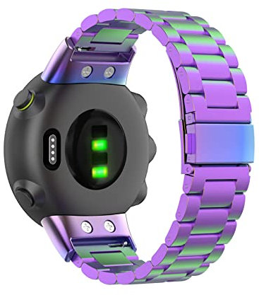 Armband Kompatibel mit Garmin Forerunner 45/Forerunner 45S/Swim 2 Armband Metall Ersatzarmband Wasserdicht Edelstahl Replacement Wrist Strap Zubehör Uhrenarmband für Garmin Forerunner 45 (Bunt)