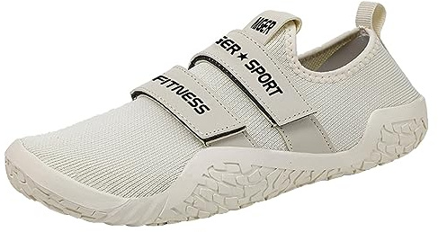 JiuQing Kreuzheben Schuhe Männer Frauen Gewichtheben Squat Schuhe Barfuß Fitness Cross-Trainer Sneaker Für Indoor Gym,Beige,39 EU