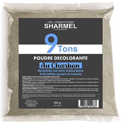 Sharmel France POLVO DECOLORANTE 9 TONOS DE CARBÓN VEGETAL DE BAMBÚ
