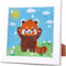 QIUQI 5D Diamond Painting Kinder,Diamant Painting Bilder Roter Panda,Mosaik Bastel Set,Diamond Painting Mit Holzrahmen für Kinder Mädchen,Raumdekoration,Weihnachtsgeschen,Geburtstagsgeschenk