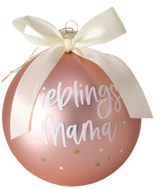 Boule de Noël XL 10 cm LieblingsMama b716 Rose Boule en verre Cadeau Pastel Rose Boule en verre Cadeau de Noël