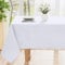 smiry Table Cloth Wipe Clean Rectangular 140x200 cm, Wipeable Water Resistant Polyester Tablecloth, Washable Fabric 6 to 8 Seater Dining Table Cover for Kitchen Indoor Outdoor, White