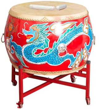 BEdaW Traditionelle Chinesische Handgefertigte Trommel, Drachen Und Phoenix Bemalten Schlagzeug, Festivaltrommeln, Einschließlich Drumstand, Zur Verfügung Gestellt Wurden,80CM