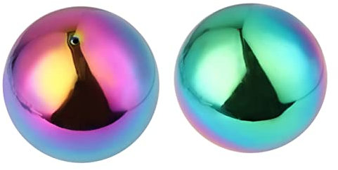 Supvox 2 Stück Edelstahl Regenbogen Gartenkugeln Spiegelkugeln für Garten
